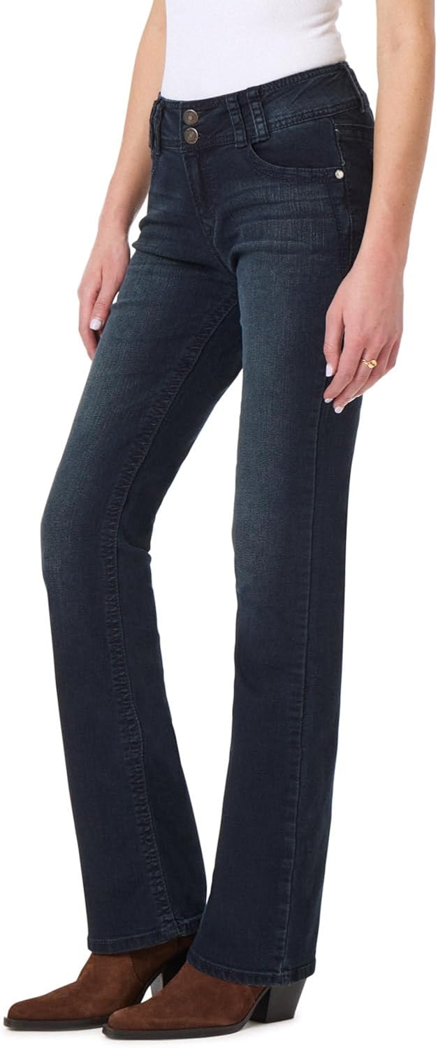 WallFlower Luscious Curvy Bootcut Jeans for Women, Sizes 0-24 | Mid-Rise, Insta Stretch Denim, Trendy Jeans for Women, Stretchy, Figure-Flattering, Classic, Juniors, Standard and Plus