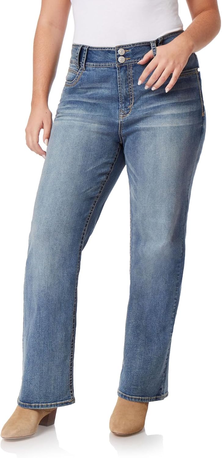 WallFlower Luscious Curvy Bootcut Jeans for Women, Sizes 0-24 | Mid-Rise, Insta Stretch Denim, Trendy Jeans for Women, Stretchy, Figure-Flattering, Classic, Juniors, Standard and Plus