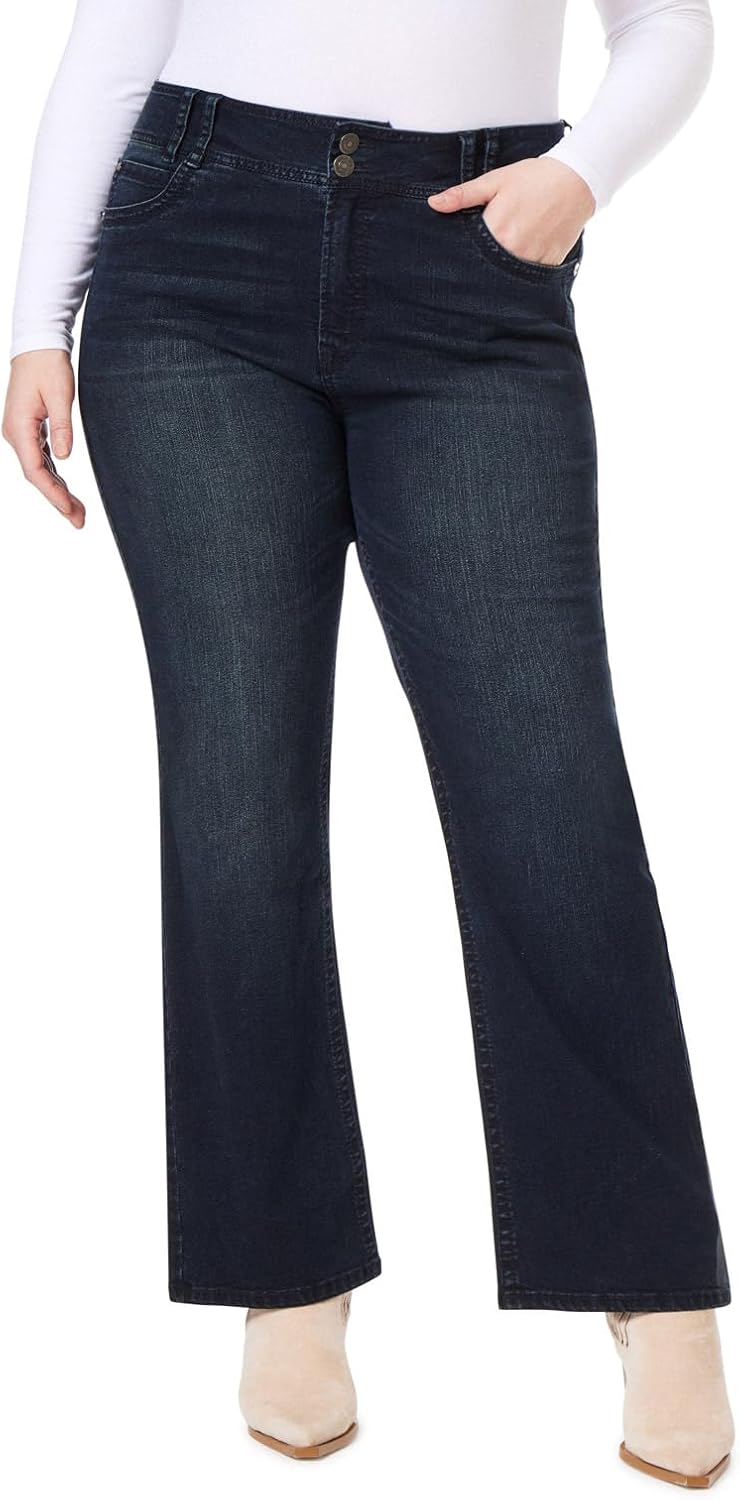 WallFlower Luscious Curvy Bootcut Jeans for Women, Sizes 0-24 | Mid-Rise, Insta Stretch Denim, Trendy Jeans for Women, Stretchy, Figure-Flattering, Classic, Juniors, Standard and Plus