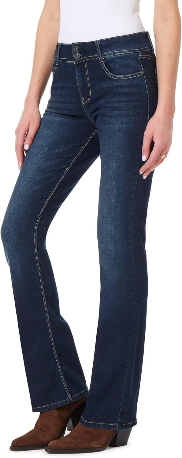 WallFlower Luscious Curvy Bootcut Jeans for Women, Sizes 0-24 | Mid-Rise, Insta Stretch Denim, Trendy Jeans for Women, Stretchy, Figure-Flattering, Classic, Juniors, Standard and Plus