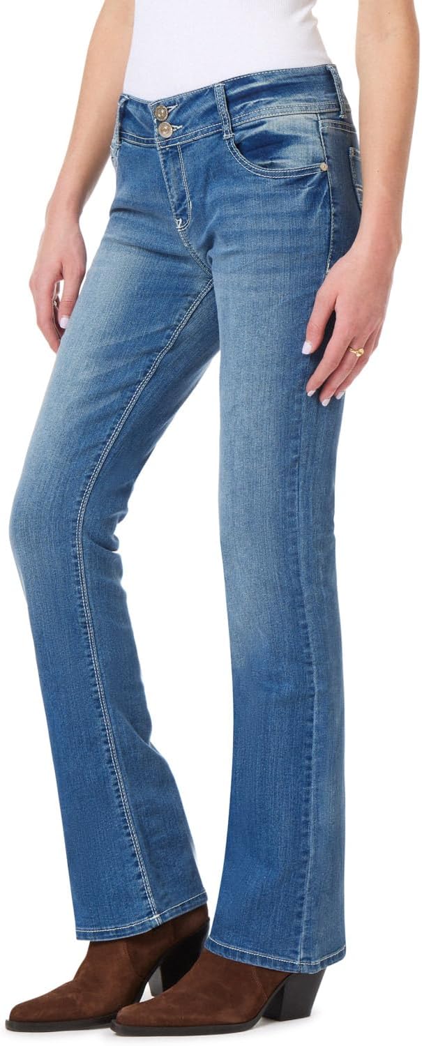 WallFlower Luscious Curvy Bootcut Jeans for Women, Sizes 0-24 | Mid-Rise, Insta Stretch Denim, Trendy Jeans for Women, Stretchy, Figure-Flattering, Classic, Juniors, Standard and Plus