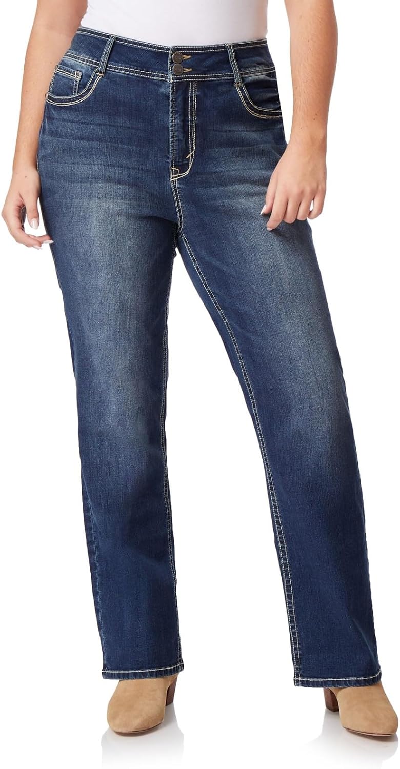 WallFlower Luscious Curvy Bootcut Jeans for Women, Sizes 0-24 | Mid-Rise, Insta Stretch Denim, Trendy Jeans for Women, Stretchy, Figure-Flattering, Classic, Juniors, Standard and Plus