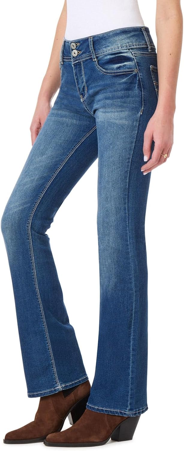 WallFlower Luscious Curvy Bootcut Jeans for Women, Sizes 0-24 | Mid-Rise, Insta Stretch Denim, Trendy Jeans for Women, Stretchy, Figure-Flattering, Classic, Juniors, Standard and Plus