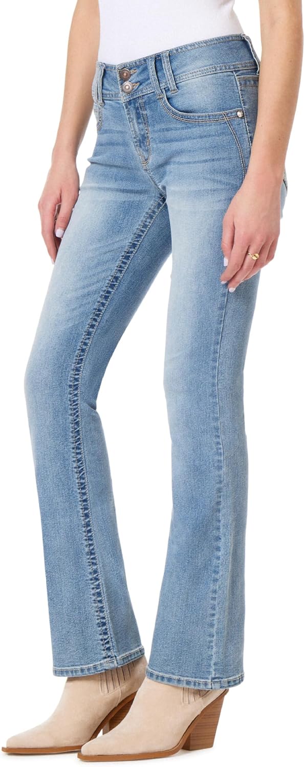 WallFlower Luscious Curvy Bootcut Jeans for Women, Sizes 0-24 | Mid-Rise, Insta Stretch Denim, Trendy Jeans for Women, Stretchy, Figure-Flattering, Classic, Juniors, Standard and Plus