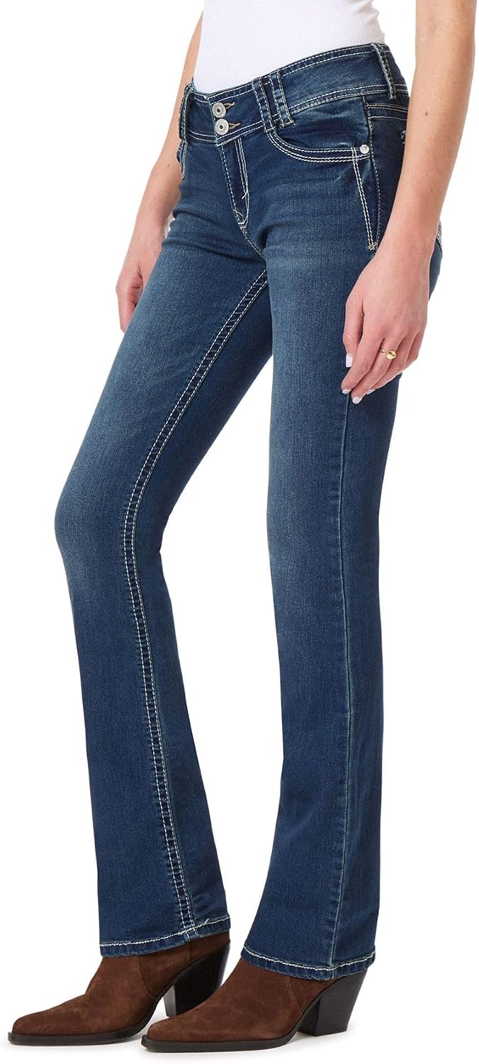 WallFlower Luscious Curvy Bootcut Jeans for Women, Sizes 0-24 | Mid-Rise, Insta Stretch Denim, Trendy Jeans for Women, Stretchy, Figure-Flattering, Classic, Juniors, Standard and Plus