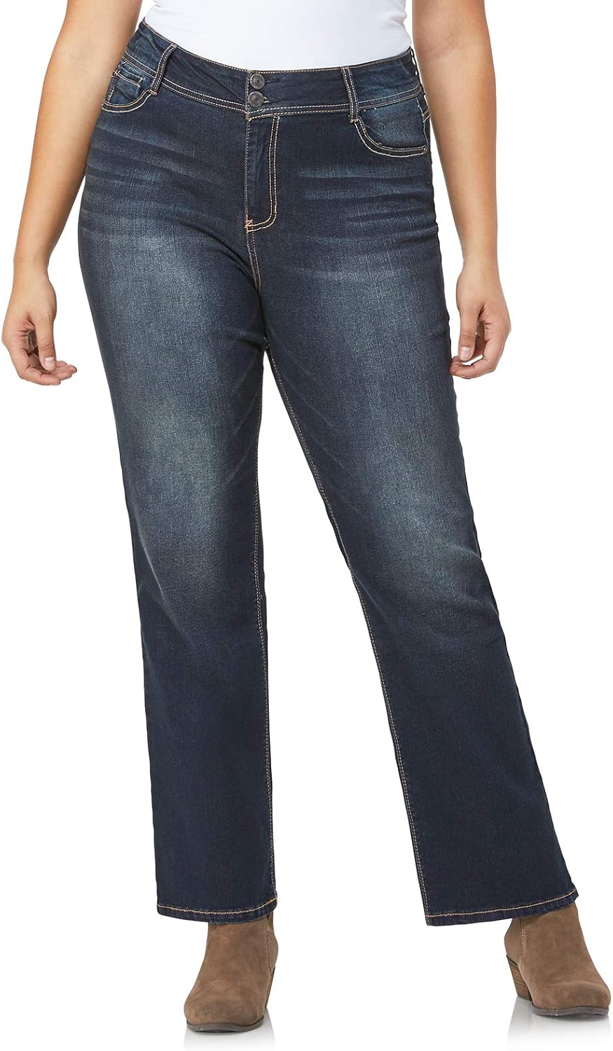 WallFlower Luscious Curvy Bootcut Jeans for Women, Sizes 0-24 | Mid-Rise, Insta Stretch Denim, Trendy Jeans for Women, Stretchy, Figure-Flattering, Classic, Juniors, Standard and Plus