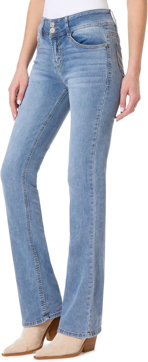 WallFlower Luscious Curvy Bootcut Jeans for Women, Sizes 0-24 | Mid-Rise, Insta Stretch Denim, Trendy Jeans for Women, Stretchy, Figure-Flattering, Classic, Juniors, Standard and Plus