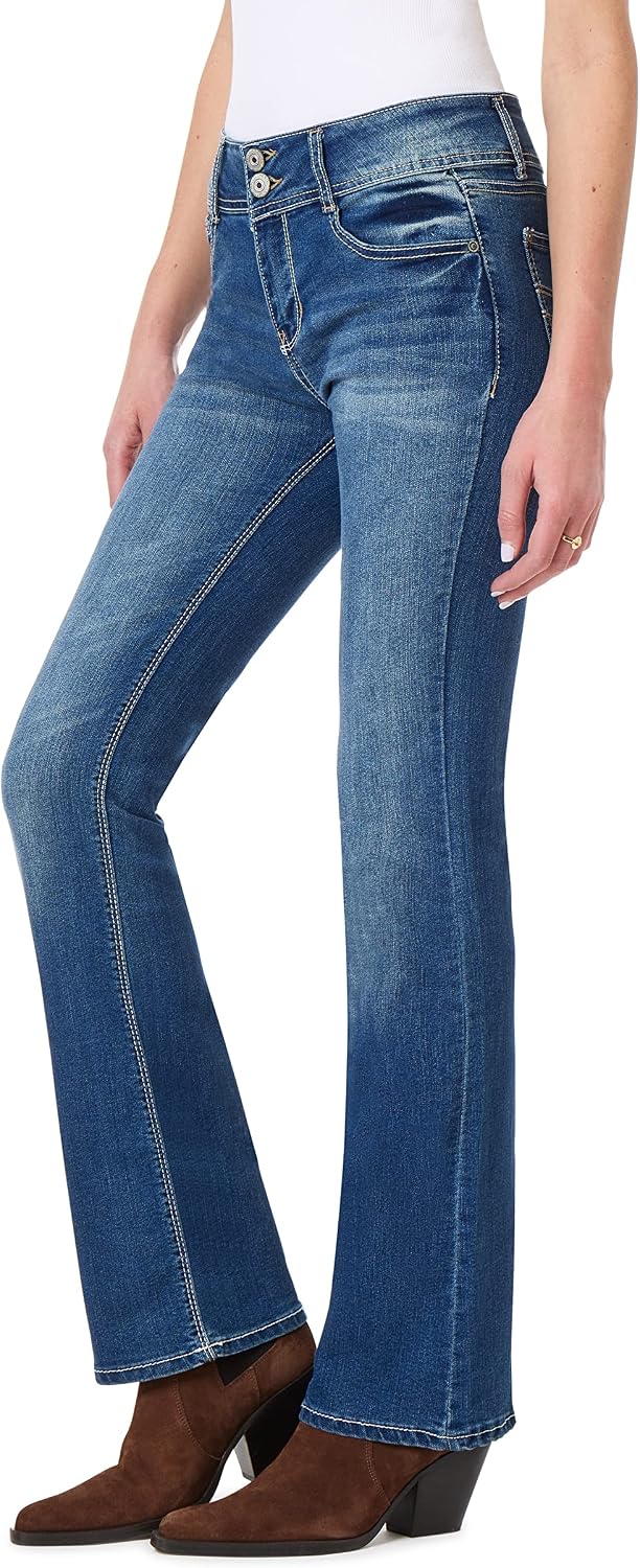 WallFlower Luscious Curvy Bootcut Jeans for Women, Sizes 0-24 | Mid-Rise, Insta Stretch Denim, Trendy Jeans for Women, Stretchy, Figure-Flattering, Classic, Juniors, Standard and Plus