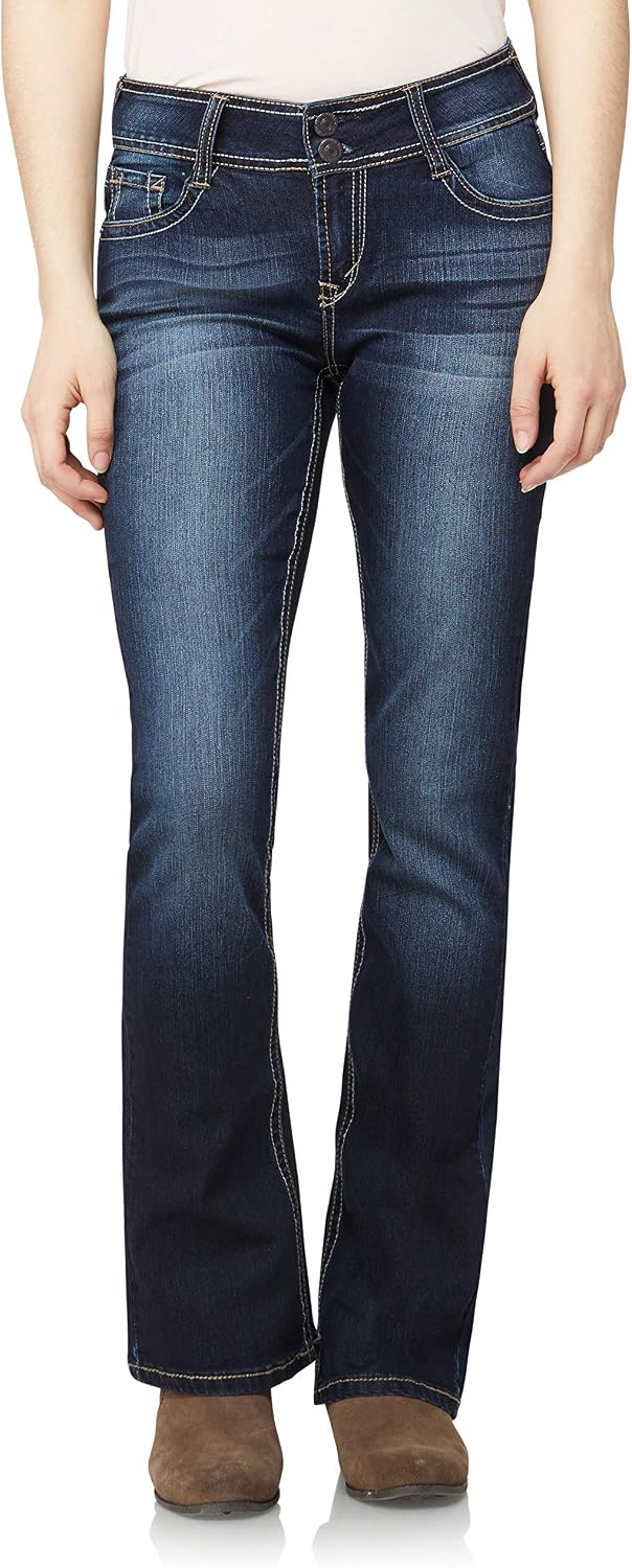 WallFlower Luscious Curvy Bootcut Jeans for Women, Sizes 0-24 | Mid-Rise, Insta Stretch Denim, Trendy Jeans for Women, Stretchy, Figure-Flattering, Classic, Juniors, Standard and Plus